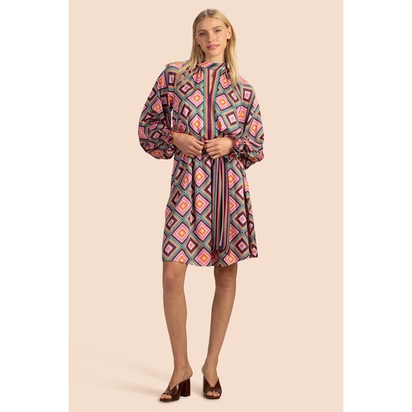 Trina Turk Sunburst Dress - Drapery Shirtdress Size XS * W1317 - Picture 2 of 6